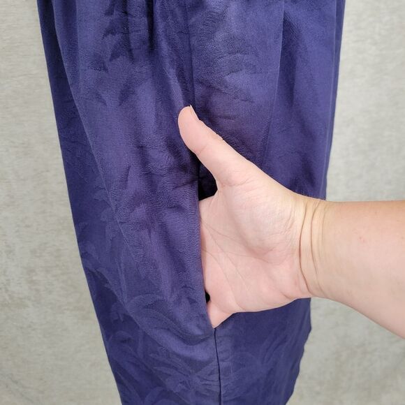 Tori Richard Slim Shady Irina Jacquard Palm Tree Print Mini Dress Navy - Picture 5 of 13